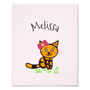 Impression Photo Affiche avec chat orange