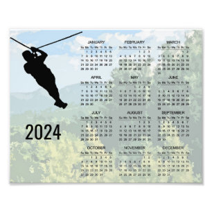 Impression Photo Affiche Calendrier de Zipline Adventure 2024