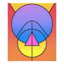 Affiche colorée de cercles géométriques abstraits