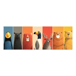 Impression Photo Affiche d'animaux de safari ludiques