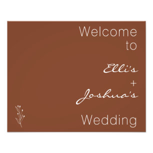 Impression Photo Affiche de bienvenue Mariage minimaliste en terre