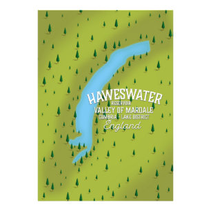 Impression Photo Affiche de carte de voyage du réservoir de Haweswa