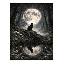 Affiche de Chat Noir Mystique sous la Forêt de la 