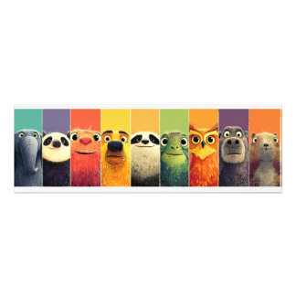 Impression Photo Affiche de couleur de la lignée d'animaux fantaisi
