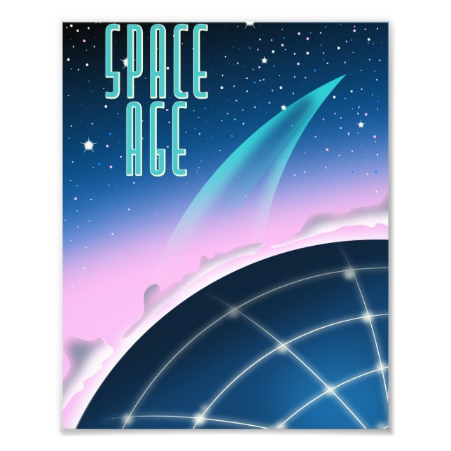 Impression Photo affiche de course spatiale des années 80 (Devant)
