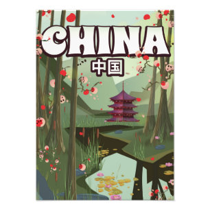 Impression Photo Affiche de dessin de China Water Gardens