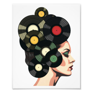 Impression Photo Affiche de disque vinyle rétro stylisée
