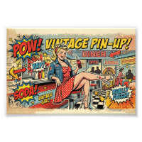 Affiche de fille pin-up rétro diner Pop Art vintag