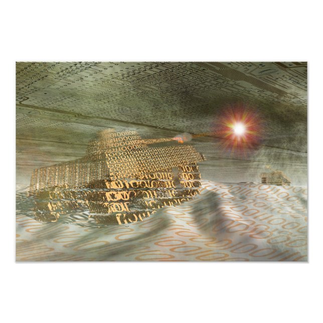 Impression Photo Affiche de la guerre cybernétique (Devant)