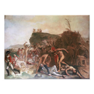 Impression Photo Affiche de la mort du capitaine Cook de 12 po x 16