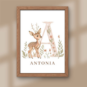 Impression Photo Affiche de lettre d'alphabet d'animaux pour enfant