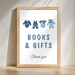 Impression Photo Affiche de livres et cadeaux pour bébé en jeans bl