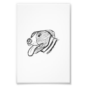 Impression Photo affiche de pitbull dessinée à la main pour amateur