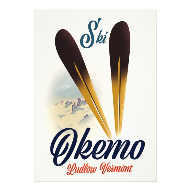 Impression Photo Affiche de ski Okemo Ludlow Vermont (Devant)