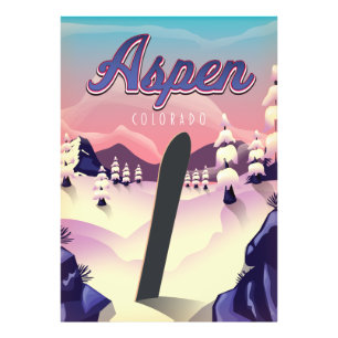 Impression Photo Affiche de snowboard Aspen Colorado