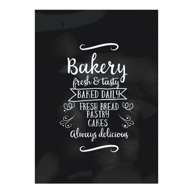 Impression Photo Affiche de tableau craie de boulangerie de style v (Devant)