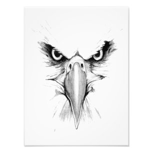 Impression Photo Affiche de tatouage tête d'aigle (satin)