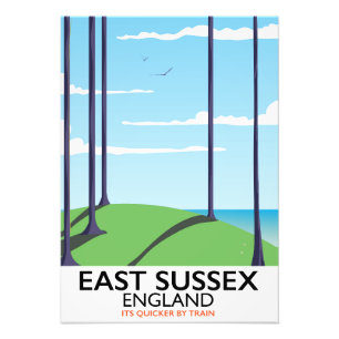 Impression Photo Affiche de train de l'East Sussex, Angleterre