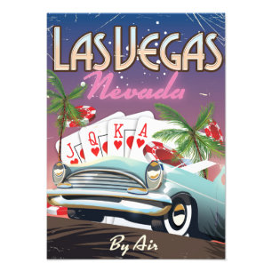 Impression Photo Affiche de vacances de style vintage de Las Vegas
