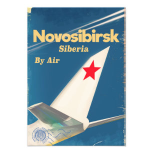 Impression Photo Affiche de vol de Novosibirsk Sibérie Union soviét