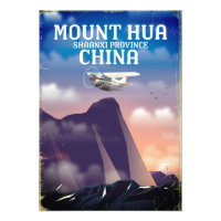Affiche de vol vintage du Mont Hua Chine
