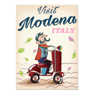 Impression Photo Affiche de voyage à scooter à Modène Italie