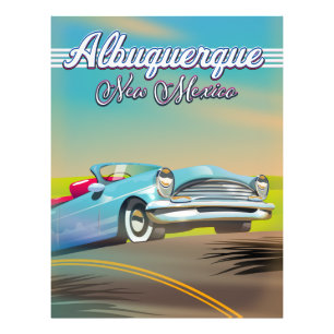 Impression Photo Affiche de voyage Albuquerque Nouveau-Mexique.