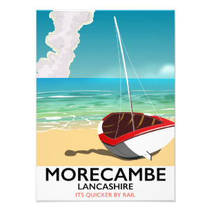 Impression Photo Affiche de voyage au bord de la mer à Morecambe, L