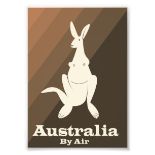 Impression Photo affiche de voyage Australia By Air Kangaroo.