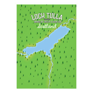 Impression Photo Affiche de voyage carte Loch Tulla Écosse