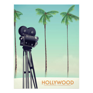 Impression Photo Affiche de voyage de caméra vintage Hollywood