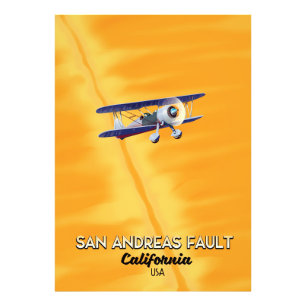 Impression Photo Affiche de voyage de la faille de San Andreas Cali