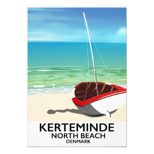 Impression Photo Affiche de voyage de la plage nord de Kerteminde D