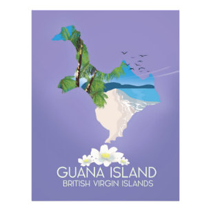 Impression Photo Affiche de voyage de l'île Guana des îles Vierges