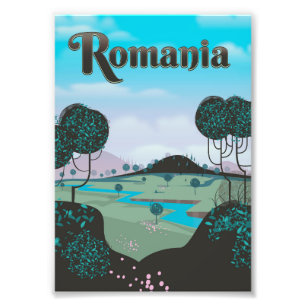 Impression Photo Affiche de voyage de paysage vintage de Roumanie