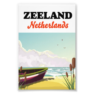 Impression Photo affiche de voyage de plage Zeeland Pays-Bas