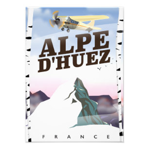 Impression Photo Affiche de voyage de ski à Alpe d'Huez, France