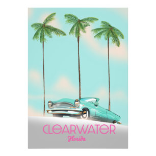 Impression Photo Affiche de voyage de style vintage Clearwater Flor