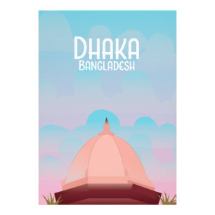 Impression Photo Affiche de voyage de style Vintage Dhaka Banglades