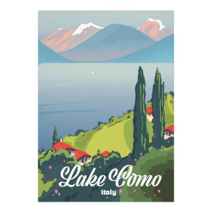 Impression Photo Affiche de voyage de style vintage Lac de Côme Ita