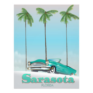 Impression Photo Affiche de voyage de style vintage Sarasota Florid