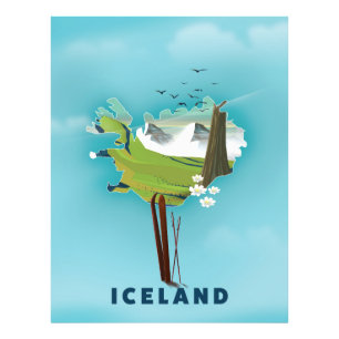 Impression Photo Affiche de voyage d'illustration de carte de