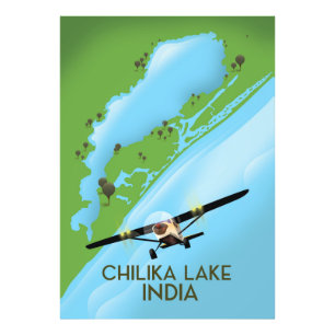 Impression Photo Affiche de voyage du lac Chilika Inde