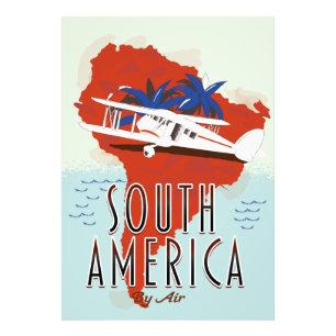 Impression Photo Affiche de voyage en Amérique du Sud par avion