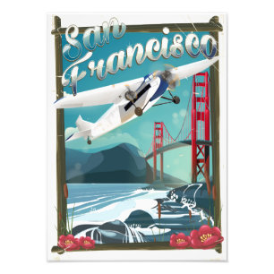 Impression Photo Affiche de voyage en avion pour San Francisco