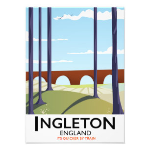 Impression Photo Affiche de voyage en train Ingleton Angleterre