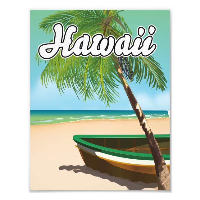 Impression Photo Affiche de voyage Hawaii Tropical Beach (Devant)
