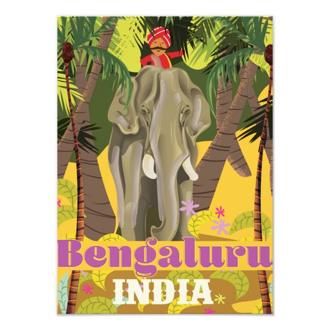 Impression Photo Affiche de voyage indienne du Bengaluru (Devant)