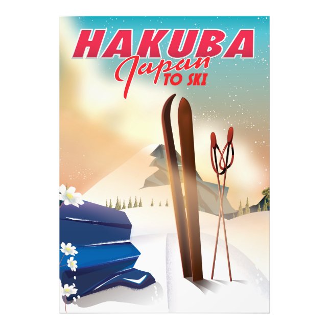 Impression Photo Affiche de voyage japonaise de Hakuba. (Devant)