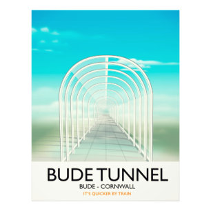 Impression Photo Affiche de voyage parodique du tunnel de Bude, Cor
